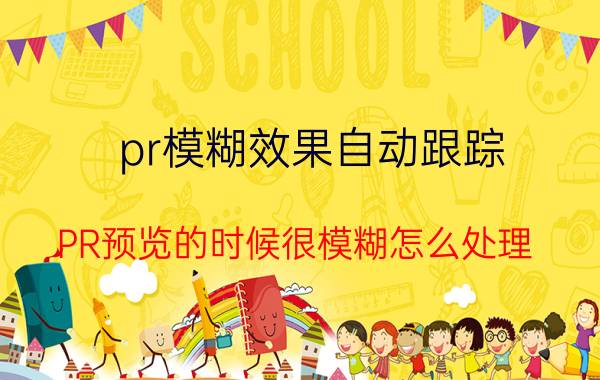 pr模糊效果自动跟踪 PR预览的时候很模糊怎么处理？